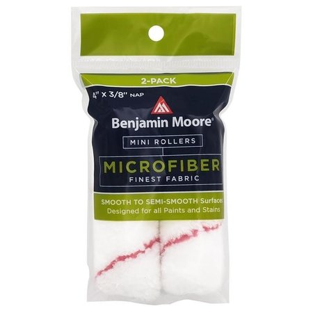 BENJAMIN MOORE Mini Roller Cover, 38 in Thick Nap, 4 in L, Microfiber Cover U66200-018